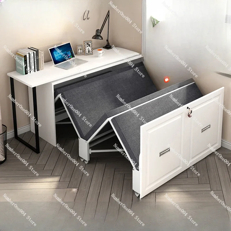

Multifunctional Study Living Room Invisible Bed Cabinet Desk Bookcase Integrated Dual-purpose Balcony Folding Bed Retractable