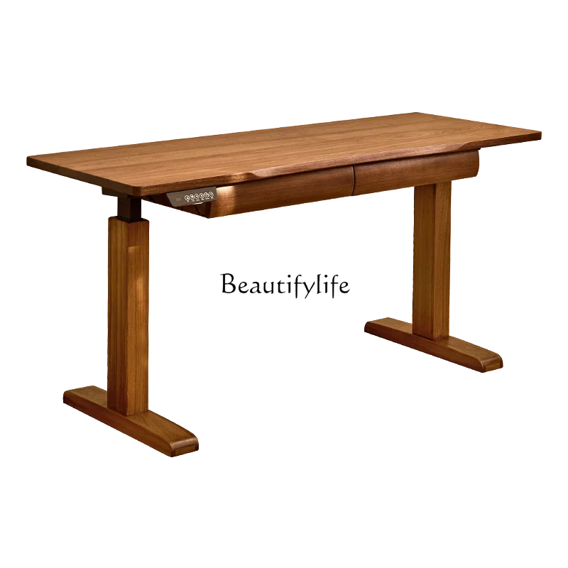 

Solid wood electric lifting desk adjustable home smart computer workbench