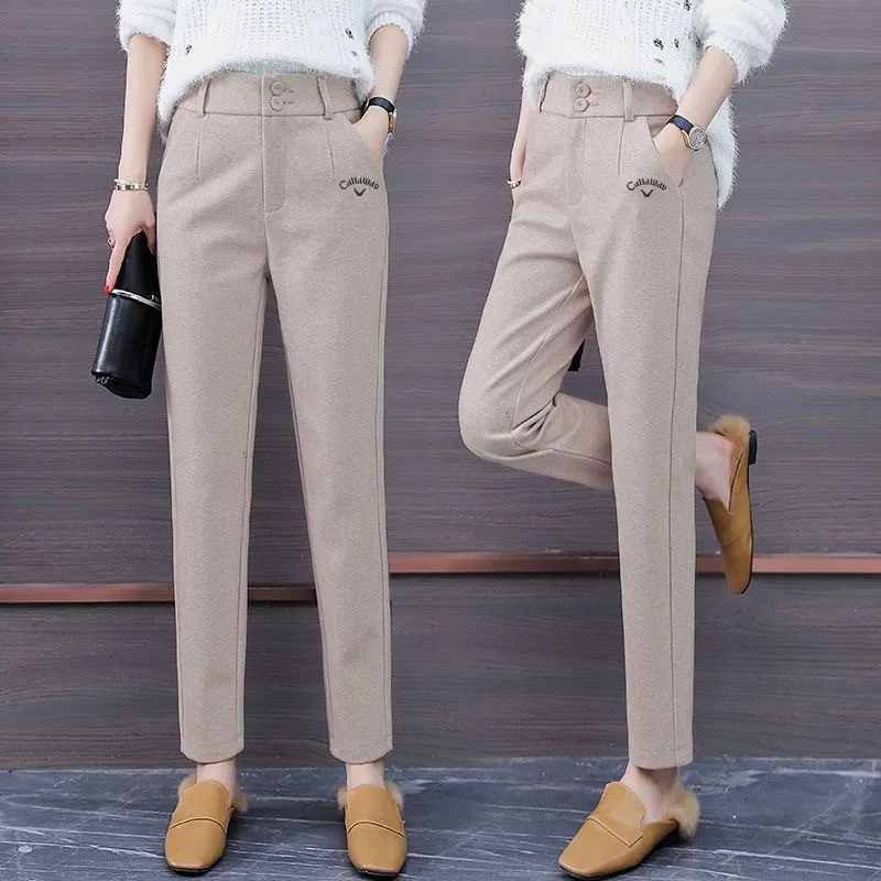 

캐주얼바지 Autumn Golf Wear Women 2024 Luxury Brand Golf Pants Fashion Cultivate Oneself Mao Ni Straight Pants Women's Golf Clothing