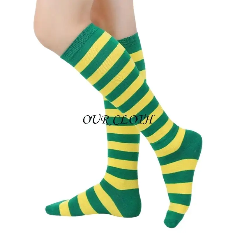

Womens Knee Highs Socks Stripe Long Tube Socks Athletic Stockings Halloween Cosplay Costumes Knee Highs Stockings Gift Y1AC