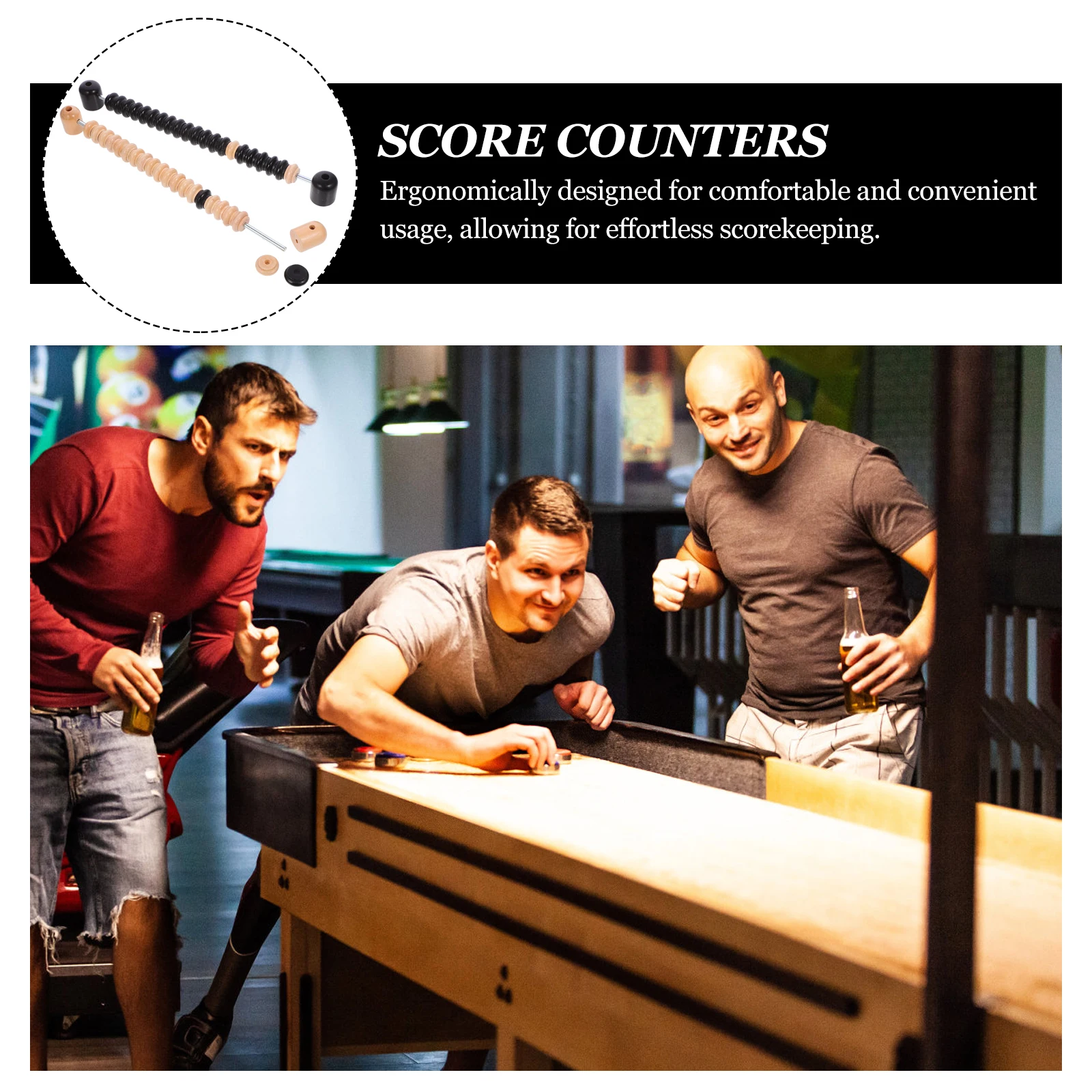 

Wooden Scorekeeper for Table Games Multipurpose Scorer BilliardRecorder ShuffleboardCounters PortableMarkers ScoresDevice