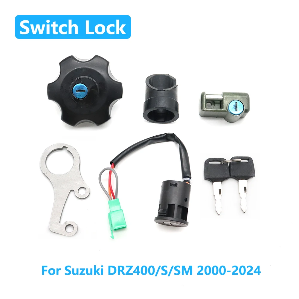 

Motorcycle Ignition Switch Fuel Gas Cap Cover Seat Lock Set For Suzuki DRZ 400 DRZ400 S SM 2000-2024 2023 2022 2021 2020 2019
