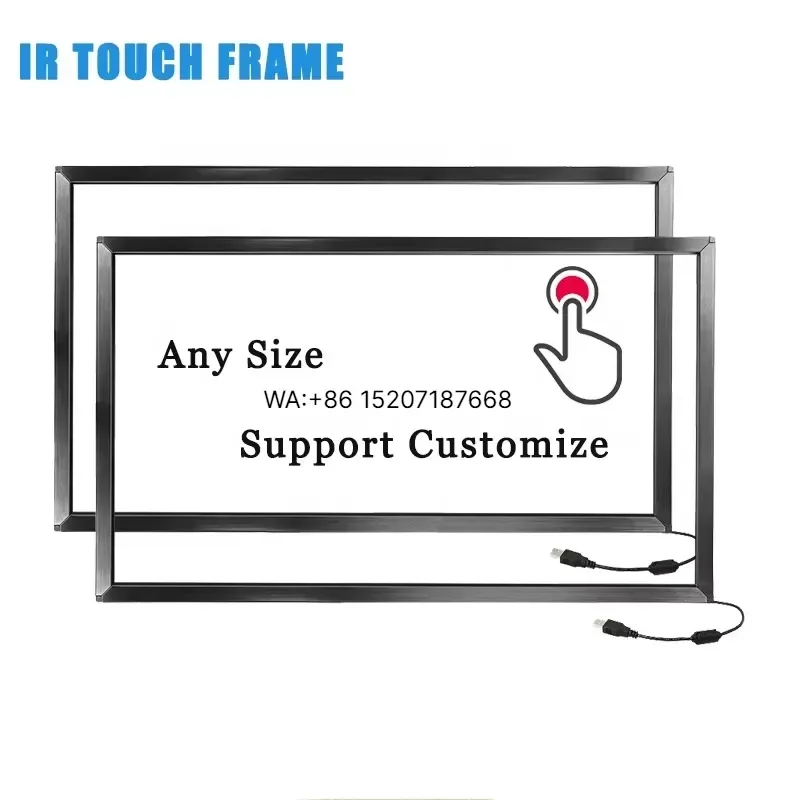 Wmwmnu for Ir Frame Infrared Touch Screen Frame With Glass Multitouch Kit Overlay Customized Size 19 21 32 43 55 65 98 Inch