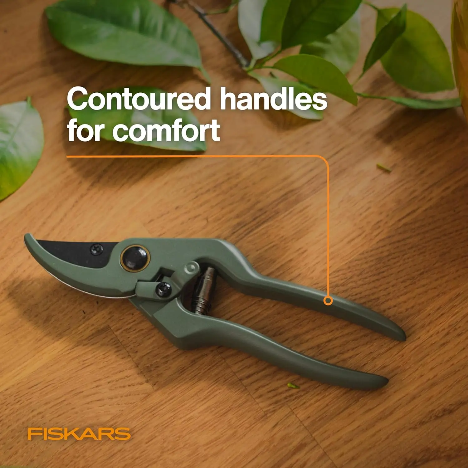 Podadora de plantas Fiskars Sculptor con diseño de derivación de precisión, mango ergonómico, revestimiento de hoja de baja fricción, cuidado de plantas de interior