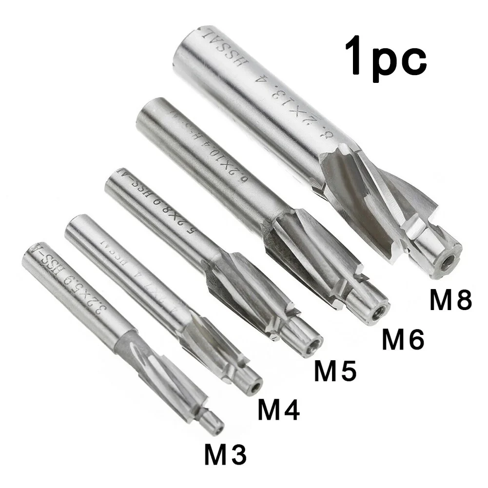 HSS Counterbore End Mill M3-M8 Pilot Slotting Tools Countersink Milling Cutter Countersunk Drill Flat Counterbore Drill Bit