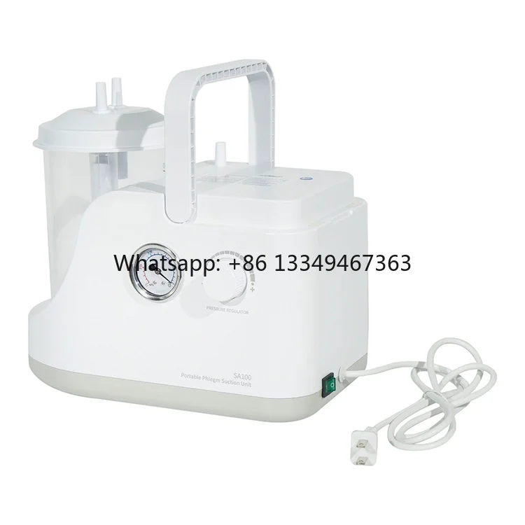 Easy Maintain Medical Suction Unit Oil Free Pump Overflow Protection Model Emergency Care Blue