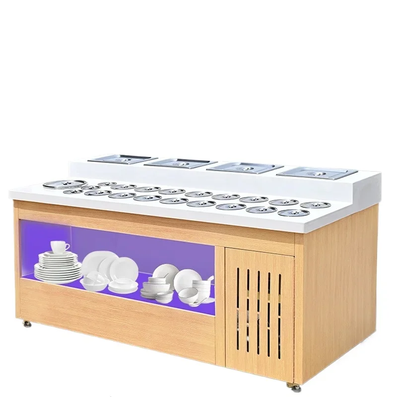 Hot pot independent seasoning table, commercial refrigerated small material table, dipping table