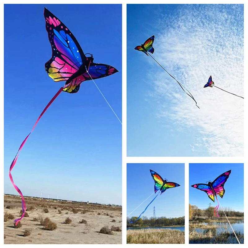 free shipping butterfly kites flying for kids kites nylon kites factory flying reel outdoor games Kite surfing colorful flying