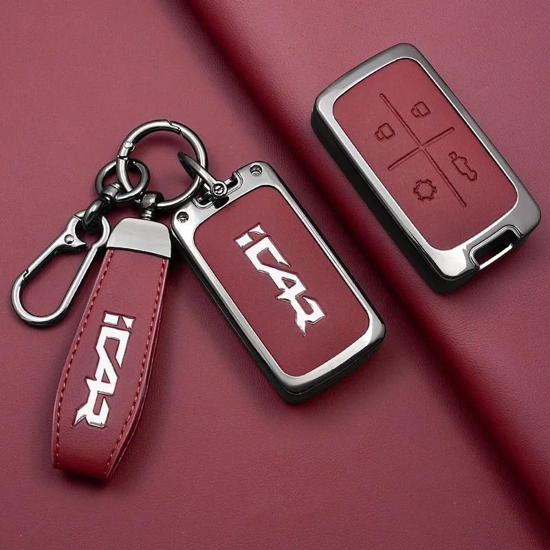 Car Key Case Fob for Chery Icar V27 Accessories 2026 ICARV27 ICAR Remote Protection Guard Cover Shell Keychain Holder Fob