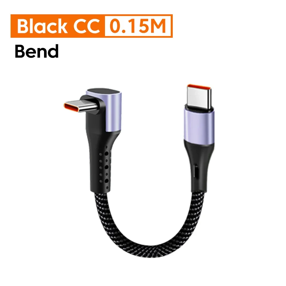 66 W Typ C Schnelllade-Datenkabel 90 Grad Winkel USB C auf USB C-Kabel 0,15 m/0,3 m kurzes Kabel Power Bank-Kabel für iPhone 15 16