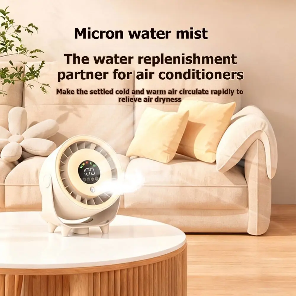 

HGHO Portable USB Cooling Fan with 3 Modes 3600mAh Battery Misting Fan Small Table Fan for Kitchen Home Black