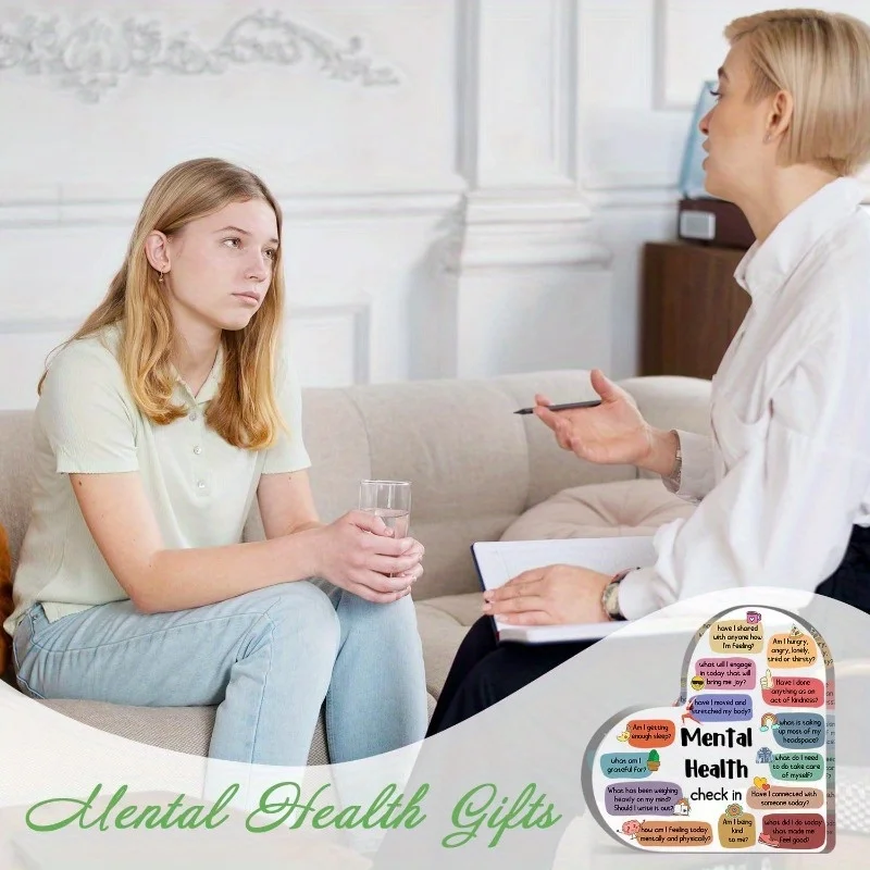 ديكور مكتب العلاج، ملصقات تسجيل الصحة العقلية لمستشاري المدرسة، مستلزمات العلاج Cbt & Dbt، فن جداري لتخفيف القلق