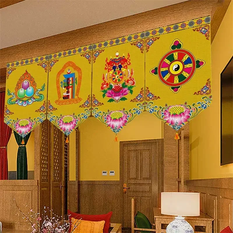 الصين التبتية الذهبي ثمانية الميمون عبر شعاع ديكور مثلث ستارة قصيرة فندق الإقامة المنزلية ماجيك الشريط الديكورات النسيج الستارة