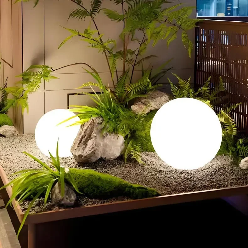 LED luminous round ball lights, indoor landscaping decorative ambient lights, outdoor waterproof lawn spherical lights, landscap