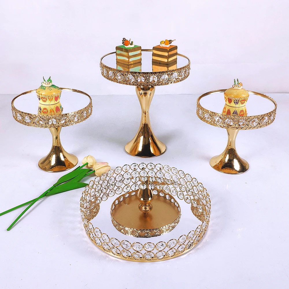 Gold Antique Metal Cake Stand, Round Cupcake Stands, Wedding, Birthday Party, Dessert Cupcake Pedestal, Display, Plate