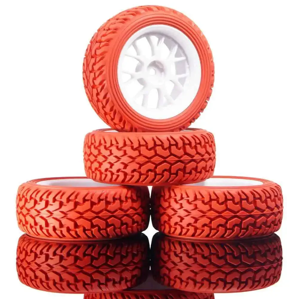 RC 907W-8019 Rally Tires & Wheel Rims 4P For HSP 1:16 On-Road Rally Car images - 6