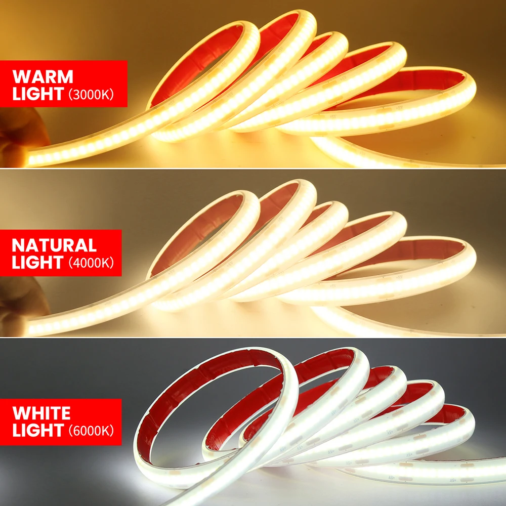 Motion Sensor COB LED Neon Light Strip USB Battery Powered 5V Cabinet Wardrobe Kitchen Stair Lighting 3000 4000K 6000K 320LEDs/m