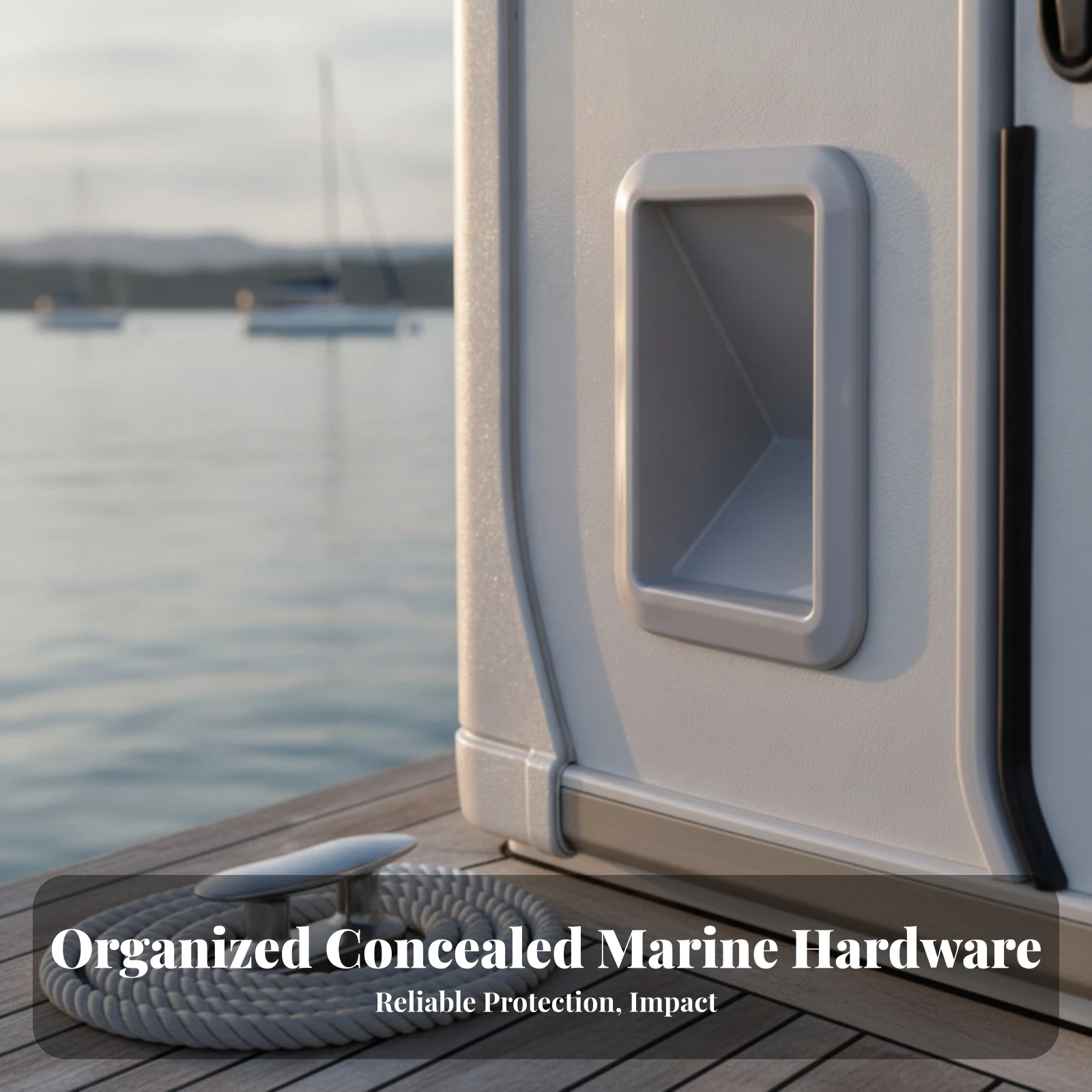 Marine Deck Access Box Heavy Duty Recessed Retrofit Enclosure with Protective Hinged Cover Weatherproof