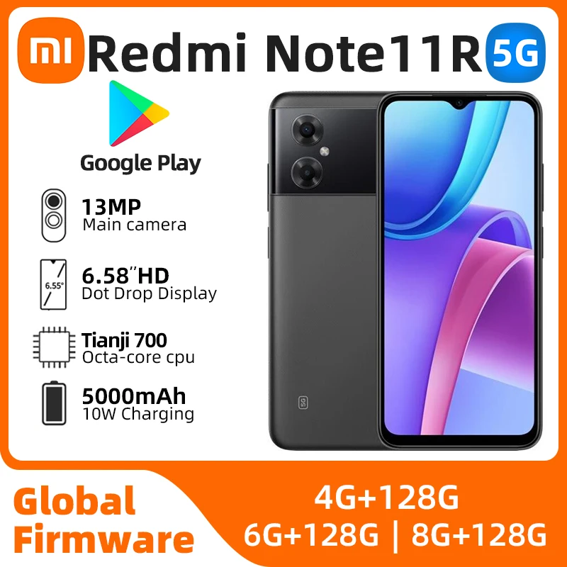 Xiaomi Redmi Note 11R 5G Smartphone MTK Dimensity 700 Octa Core 90Hz 6.58