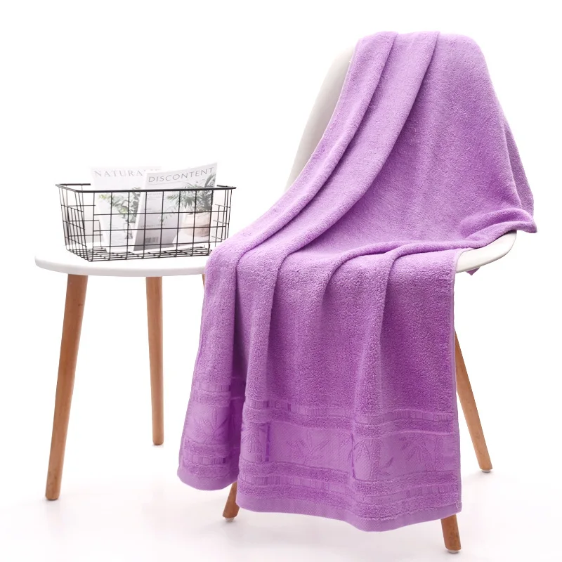 Plain Bamboo Forest Regenerated Fiber Large Bath Towel, Adult Thick Absorbent Beauty Salon Towel, Gift Set Towel