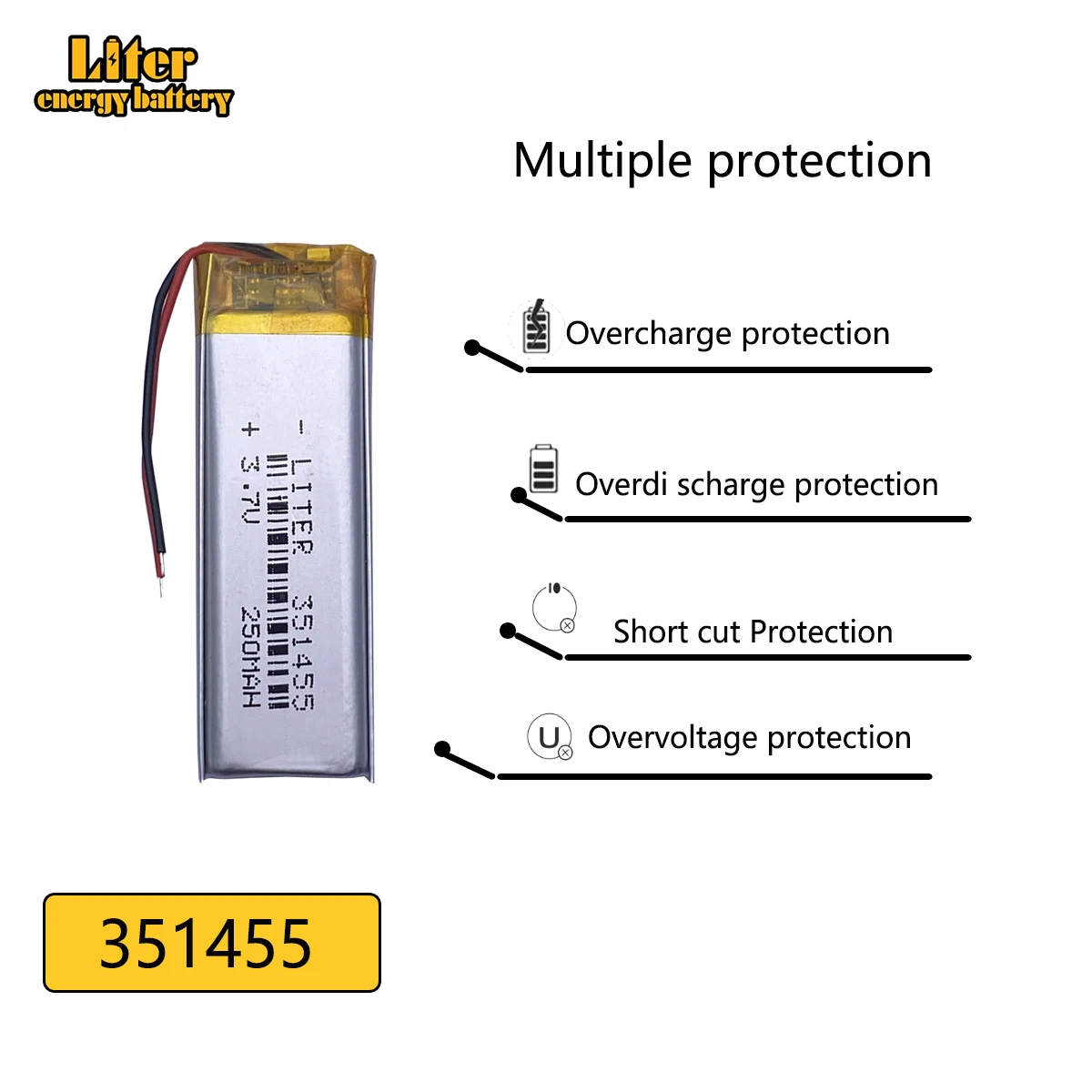 Tsinghua Tong Fang ปากกาสำหรับอ่านหนังสือ, 351455แบตเตอรี่พิเศษ351555 3.7V 250mAh