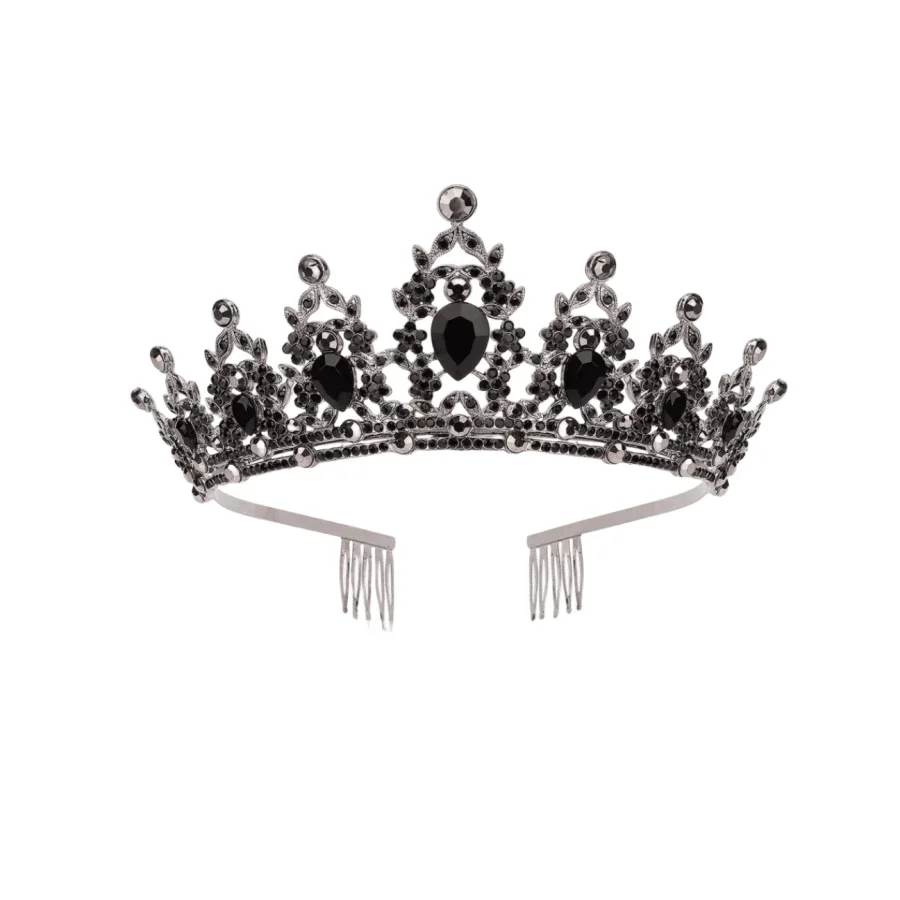 

2pcs/Set Crystal Birthday Queen Tiara Crown Ribbon For Women Girls Birthday Queen Headband Sash Elegant Princess Crown With