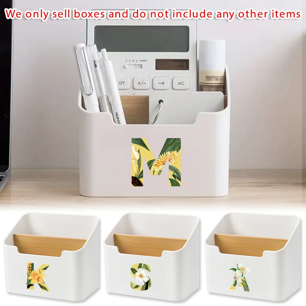 

Compartment Storage Containter Plastic Desktop Organizer Multifunctional Case For Stationery Cosmetic Floral Pattern