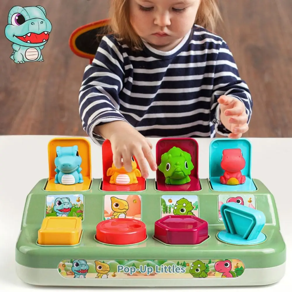 Smooth Montessori Dinosaur Switch Box Cartoon Animals Colorful Interactive Animal Box Plastic Button Activity Pop Up Children