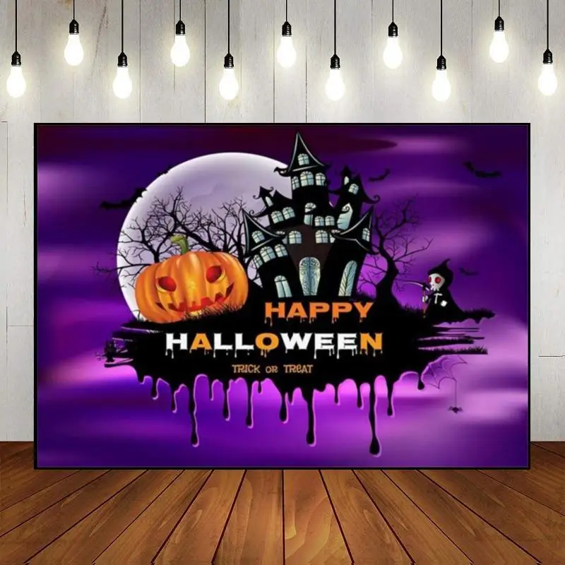 Halloween Goblin Background Birthday Decoration Photography Backdrops Clown Castle Photo Witch Custom Backdrop Ancient Trees Old