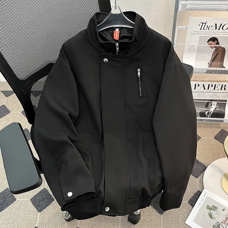 

Retro American Zipper Stand Collar Pilot Jaet ex High End Barn Sle Workwear Coat Youth Trend Summer Loose Fit ort S...