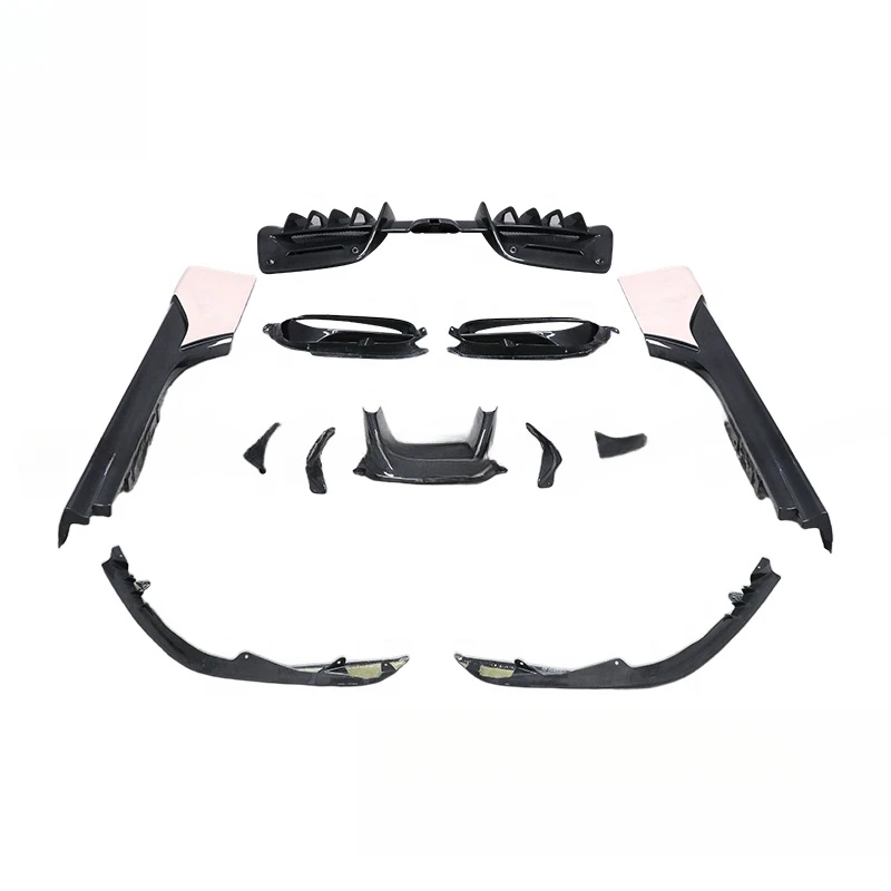 High-Quality OEM Dry Carbon Fiber Body Kit Front Lip Canards Air Intakes Side Panels Rear Spoiler Diffuser for Ferrari SF90
