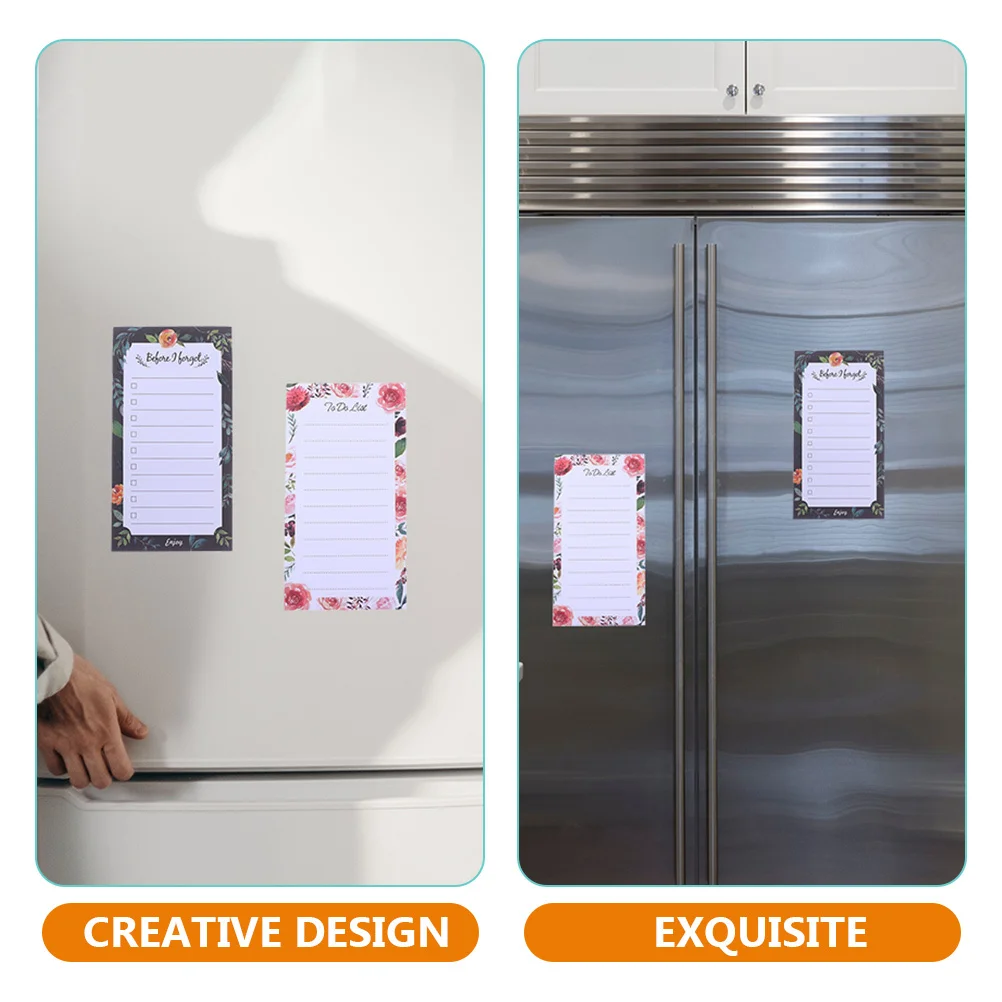 

2Pcs Magnetic Memo Pads Magnetic Notepads for Fridge Refrigerator to Do List Reminder Sheets Refrigerator Memo Pads