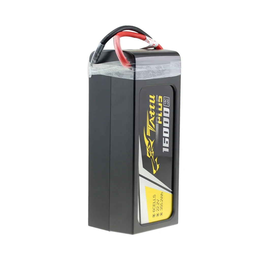 TATTU Lipo Battery 6S 22.2V 16000mAh Plus 15C 6S1P 22.2V with AS150 XT150 Connector Plug for RC Racing Drone UAV Battery