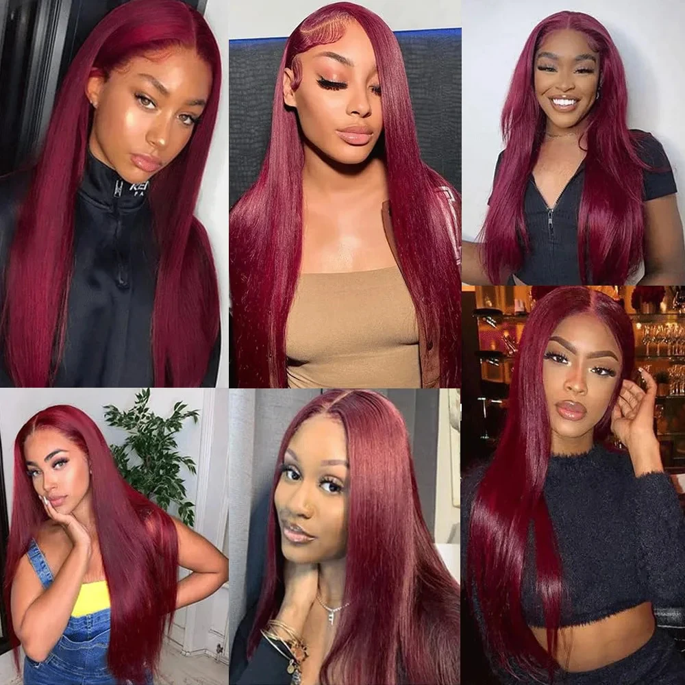 Picture 7: 7A 99j Burgundy Straight Human hair Bundles 12-26 Inch Unprocessed Virgin Human Hair 1/3pc No Tangling For Women