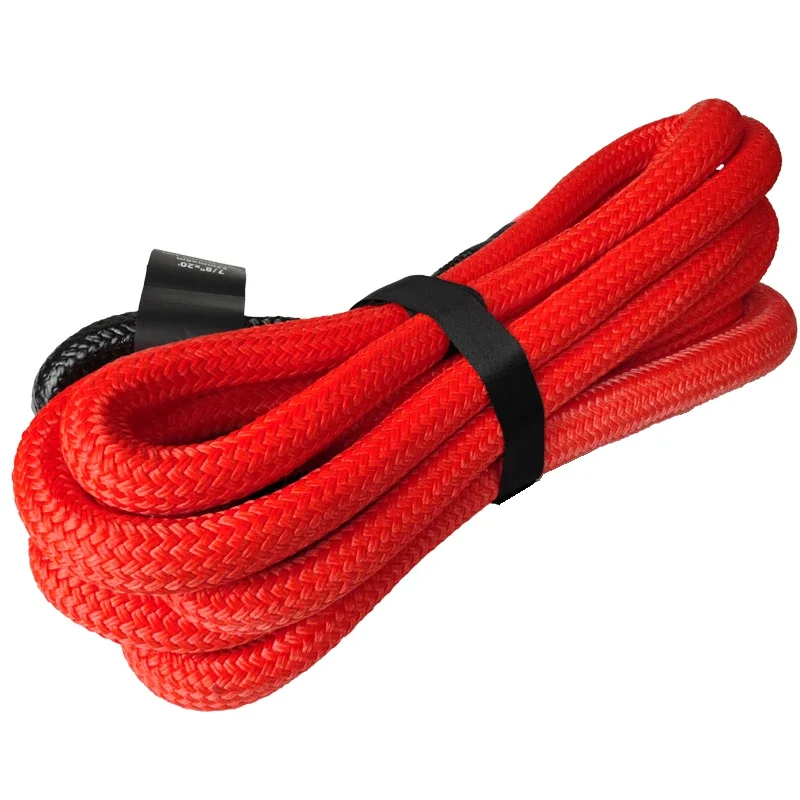 Factory Price 22mm*6m Strong trailer rope Red Color Nylon Kinetic Recovery Tow Rope  car accessories