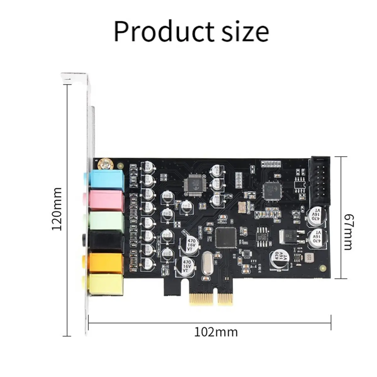 

(A96Z) PCIE 7.1 Sound Card Stereo Panel PCI-Express X1 PC Audio Adapter Desktop Computer Volume Sound Converter