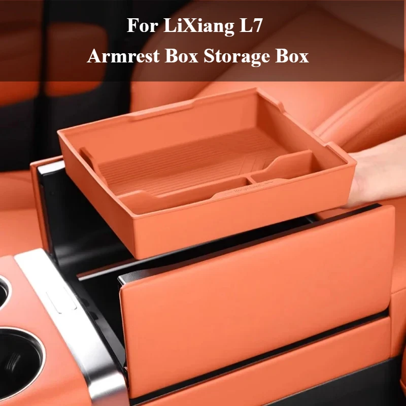 Armrest Box Storage Box For Leading Ideal LiXiang L7 Silicone Car Decoration Products Central Control Storage Box Modification