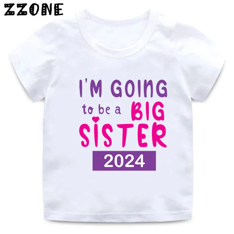 

I'm Being Promoted To Big Sister 2024 Print Kids T-Shirts Announcement Girls Clothes Baby T shirt Summer Children Tops,ooo5432