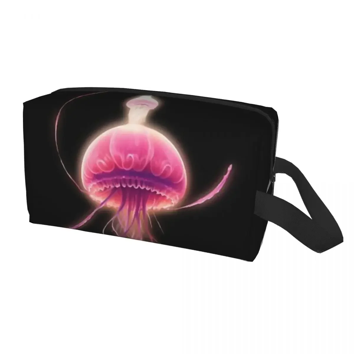 JellyFish Pink Polyester Men Business Portable Storage Bag Women Travel Cosmetic Bag Hanging Wash Pouch