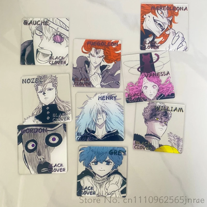 Black Clover Anime Creative Acrylic Coaster Asta Yami Noelle Finral Yuno Magna Zora For Home Office Coffee Tea Table Decor