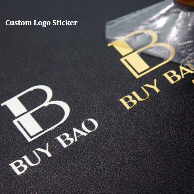 

100PCS Logo Transfer Stickers Customized Gold Foiled Silver UV Printing 3D Sticker Waterproof