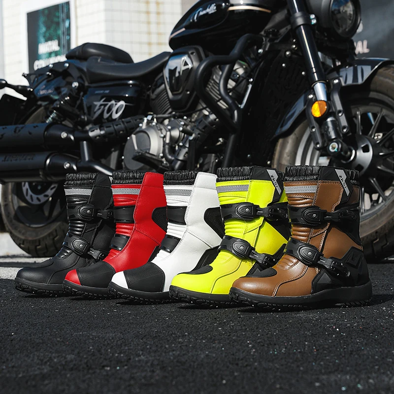 

Men Motocross Boots Adventure Low Boots for ADV Riders Sport Touring Motorcycle Boots Waterproof Riding Shoes Moto Riding Gear
