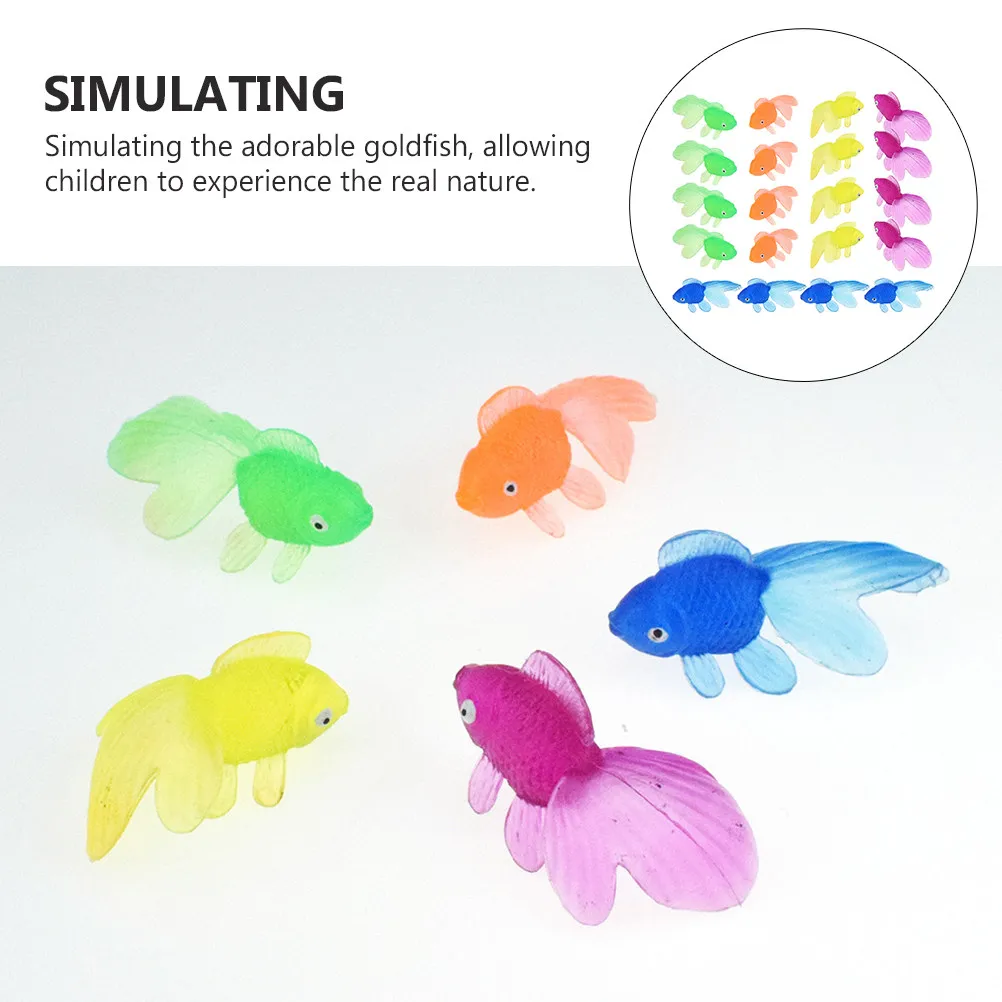 

Набор из 20 реалистичных фигурок золотых рыбок для аквариума, имитация морских животных, развивающий набор для детей, украшение для маленького аквариума