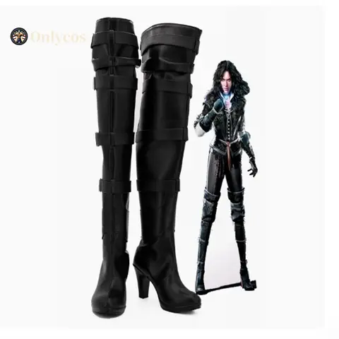 Witcher 3 Vengerberg의 Yennefer 코스프레 신발 하이힐 부츠 애니메이션 캐릭터 할로윈 카니발 파티 소품 Onlycos