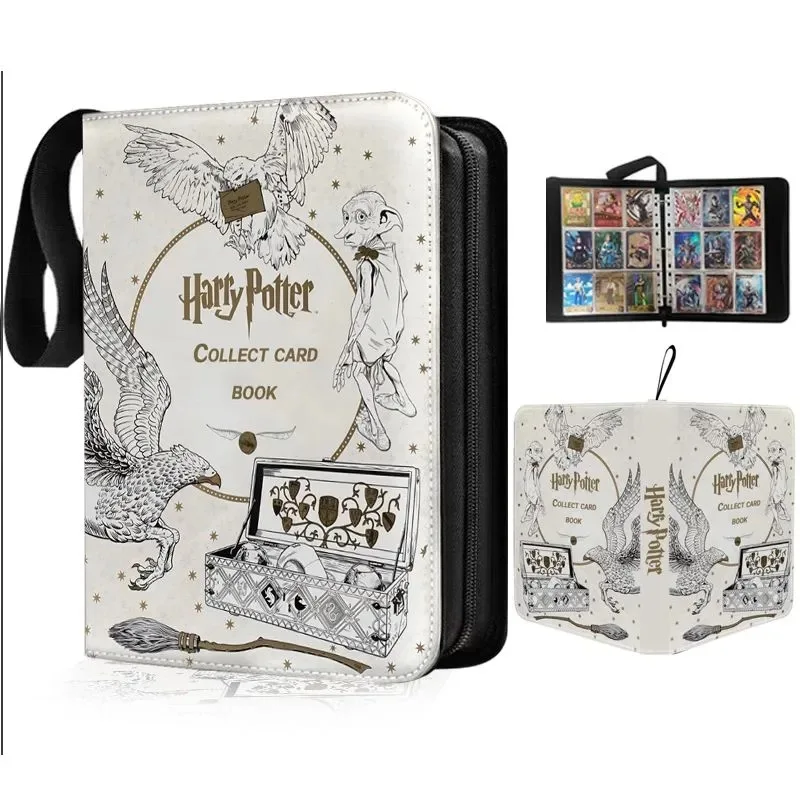 Harry Potter Card Book  Binder Album Holder Collcetion Card 900pcs Card Holder 9 Grid PU Gold Stamping Folder Toy Gift