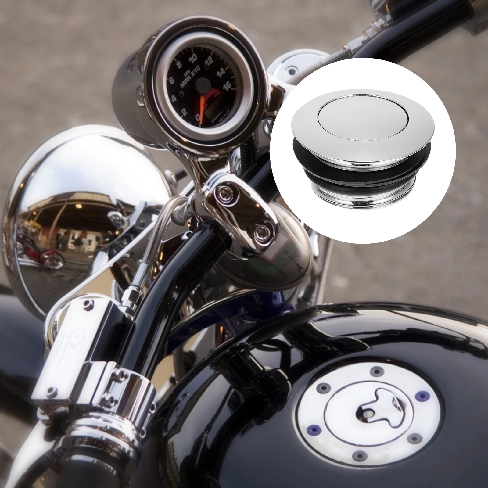 

1pc Motorcycle Fuel Cap Cover Metal Silver for Motorbikes Tanks Accessories Fuel Tank Cap Oil Tank Covers Practical Gift