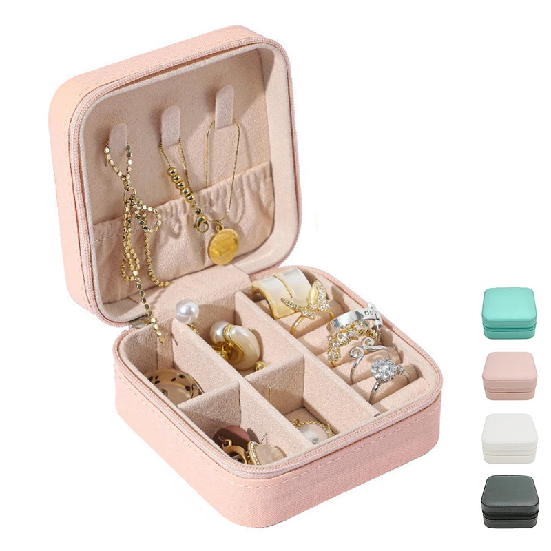 Portable Household Travel Storage Organizer for Woman Accessory Jewelry Organizer Box Earring Necklace Ring Jewelry Storage Box