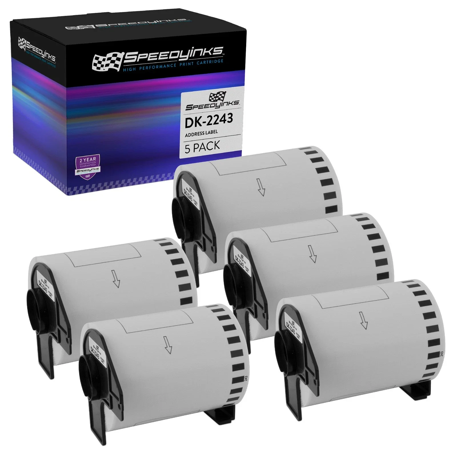 

Compatible Brother DK-2243 Paper Tape Rolls 4 in. x 100 ft. White 5-Pack