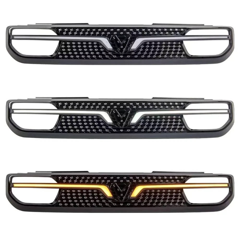 for Vinfast VF3 2024 2025 Car Front Grille LED Through Light Front Bumper Modification DRL Driving Yellow Turn Signal Lamp detail image 2
