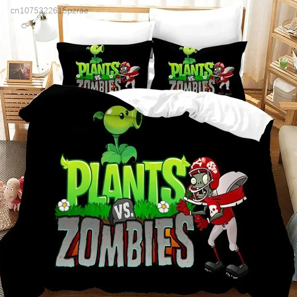 Game Plant Zombie Bedding Set 3D Printed Suitable For Bedroom Duvet Cover Set With Pillowcases Kids Home Textile